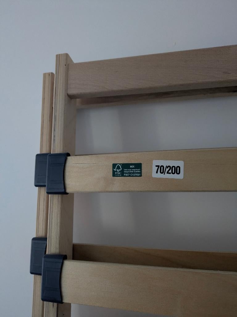 Sommiers 70 x 200 bois double (140 x 200), Enlèvement, Utilisé, Sommier, 200 cm