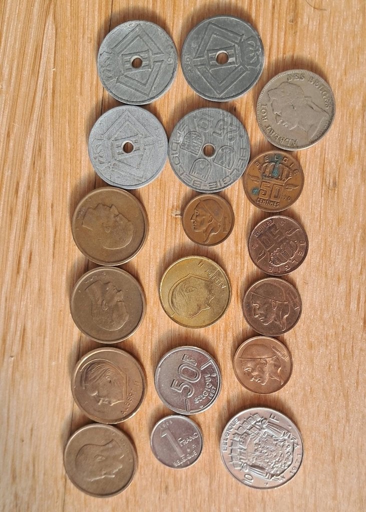lotje oude Belgische munten, Ophalen of Verzenden, Overig, Losse munt