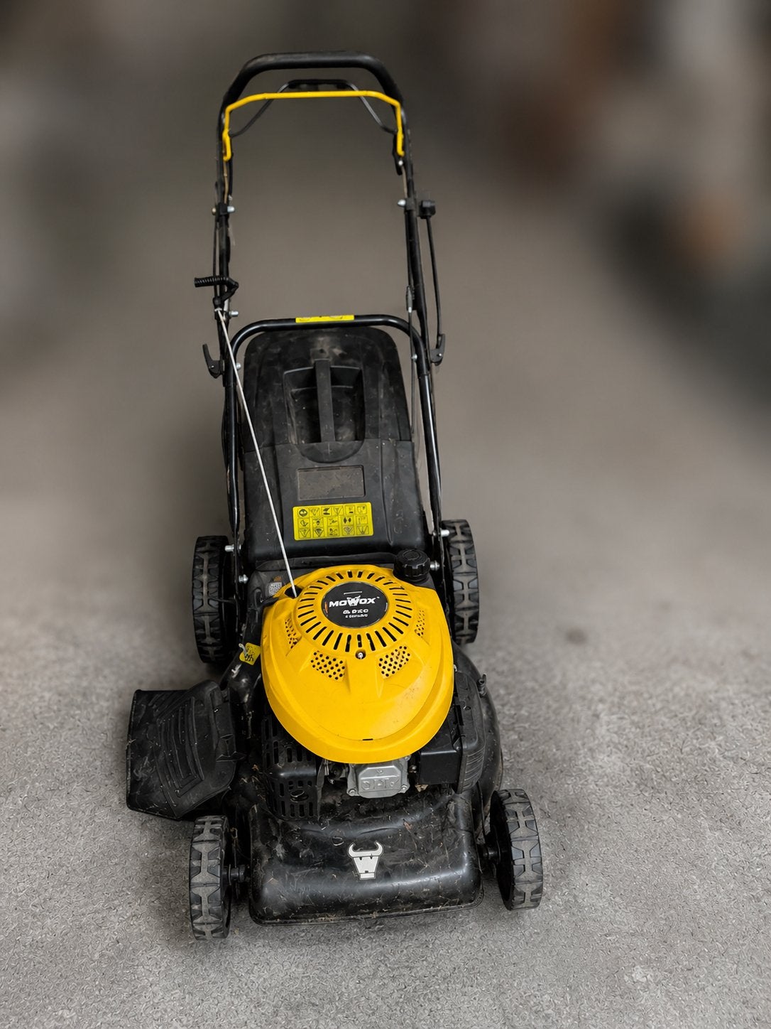 Mowox 49cc benzine grasmaaier – krachtige en betrouwbaar, Ophalen, Zo goed als nieuw, Opvangbak