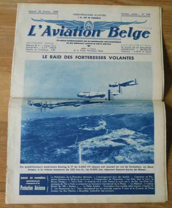 L' aviation belge du 26 février 1938, Collections, Enlèvement ou Envoi, Utilisé, Livre ou Revue