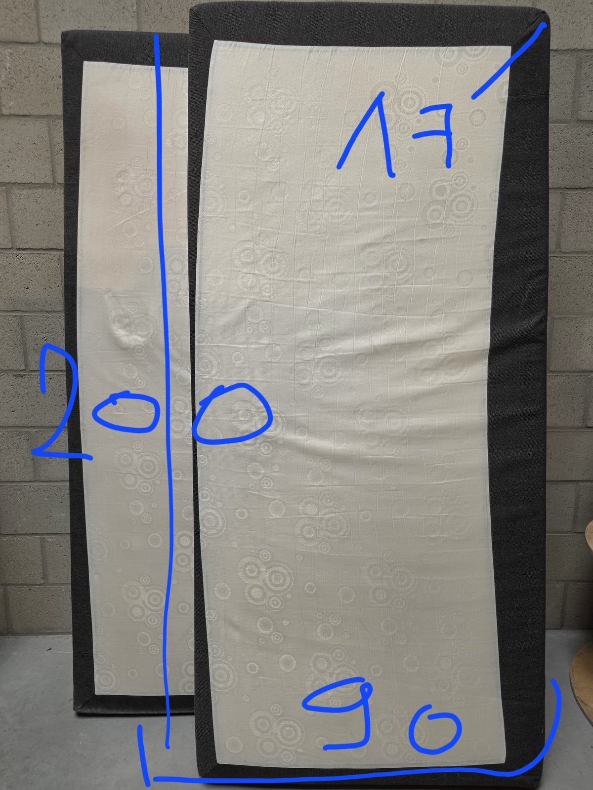 Set van 2 boxspring bodems / onderstellen - 90x200 cm, Huis en Inrichting, Slaapkamer | Boxsprings, Ophalen, 200 cm, 90 cm