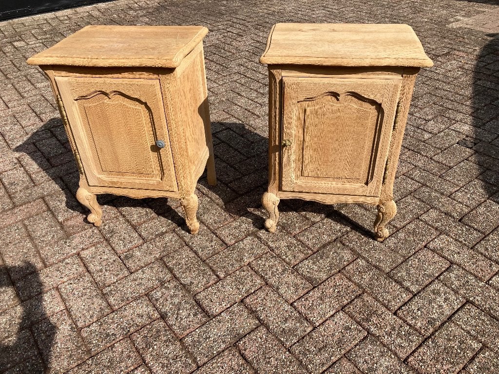Vintage nachtkastjes 2 stuks, Ophalen, 55 tot 70 cm, Zo goed als nieuw, 45 tot 65 cm