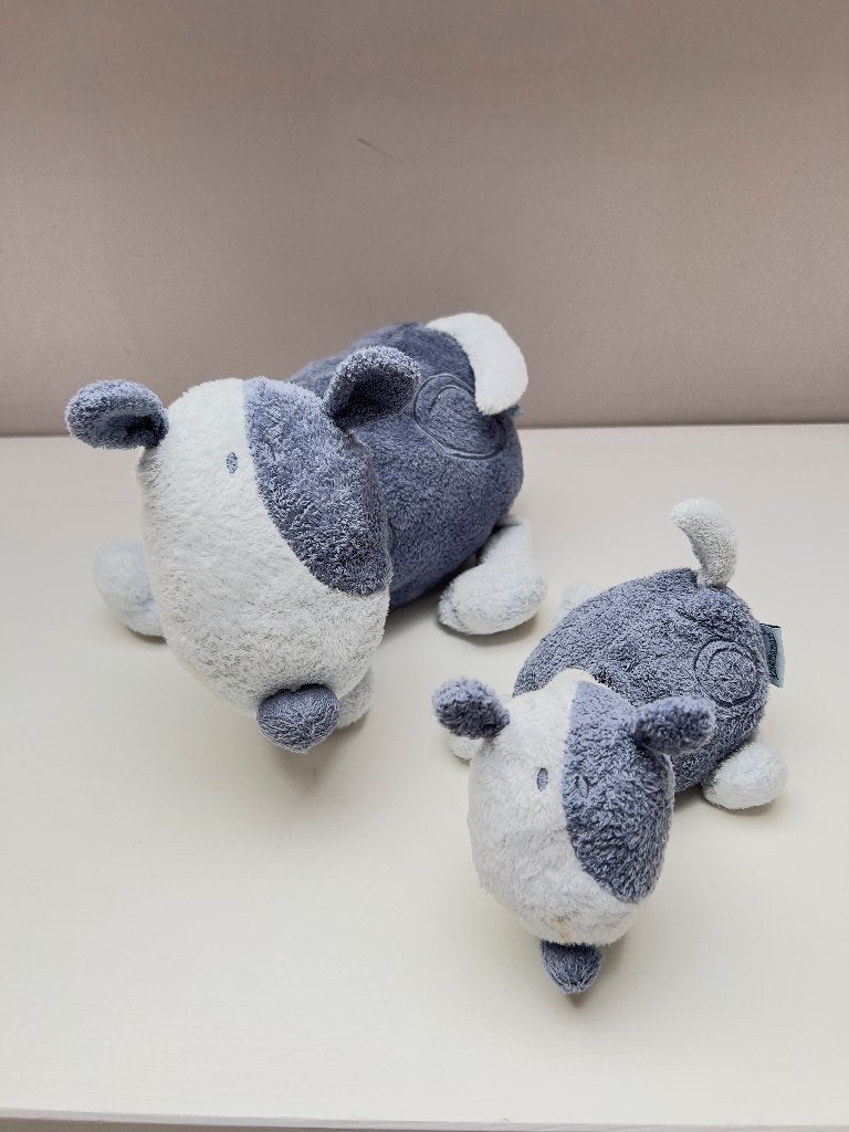 Set van 2 blauw-witte Prémaman hondenknuffels - Doudous, Gebruikt, Overige merken, Blauw, Middelgroot (20 tot 80 cm)