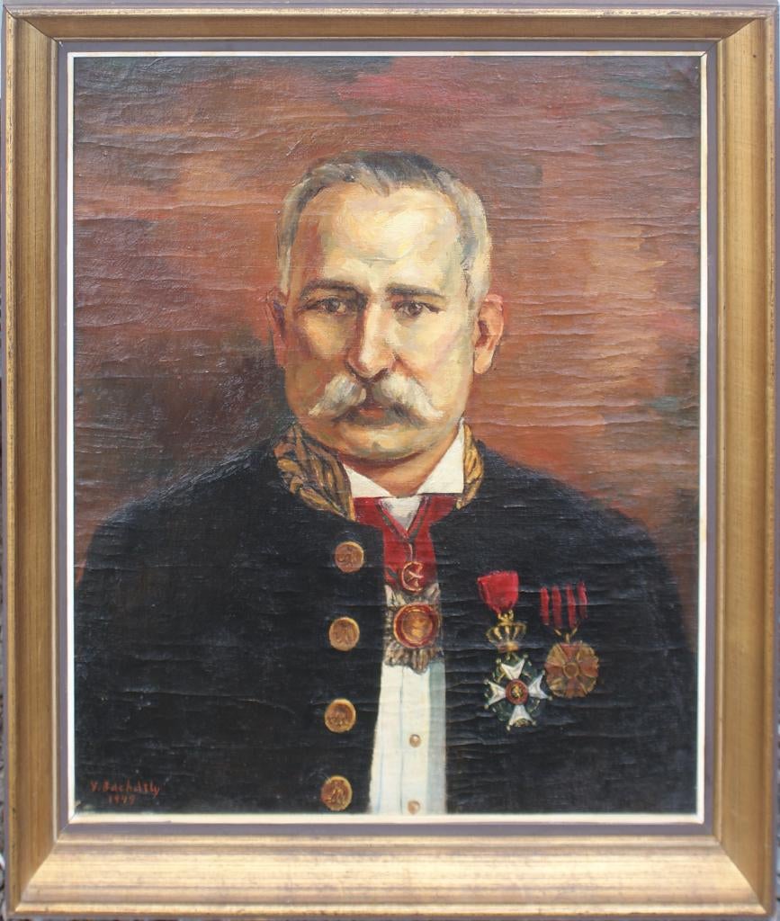 V. Bachatly: Portret 1949 (O/D, 59 x 69 cm), Enlèvement ou Envoi