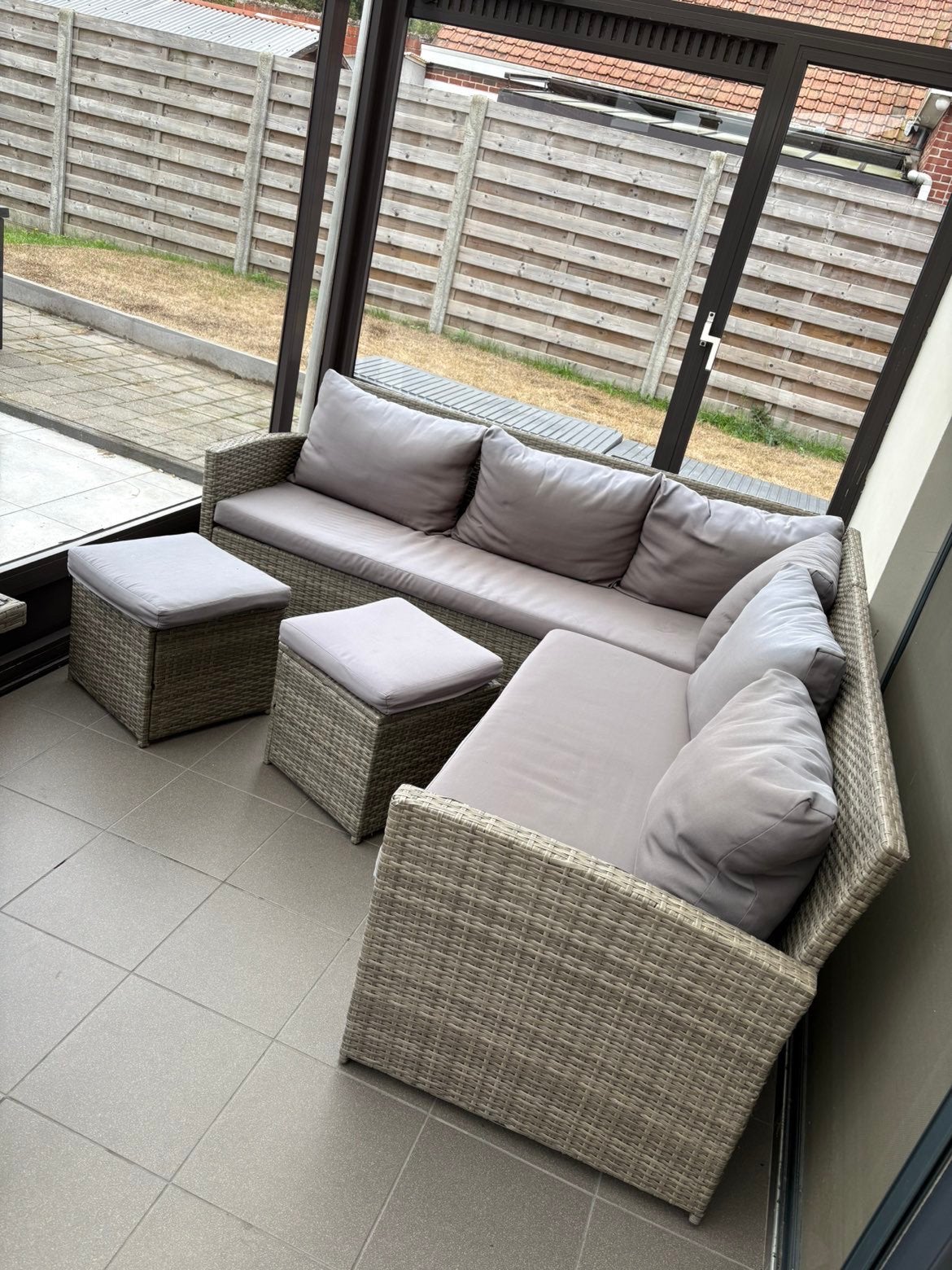 Set de salon, Jardin & Terrasse, Ensembles de jardin, 5 places, Comme neuf, Enlèvement, Sets de jardin