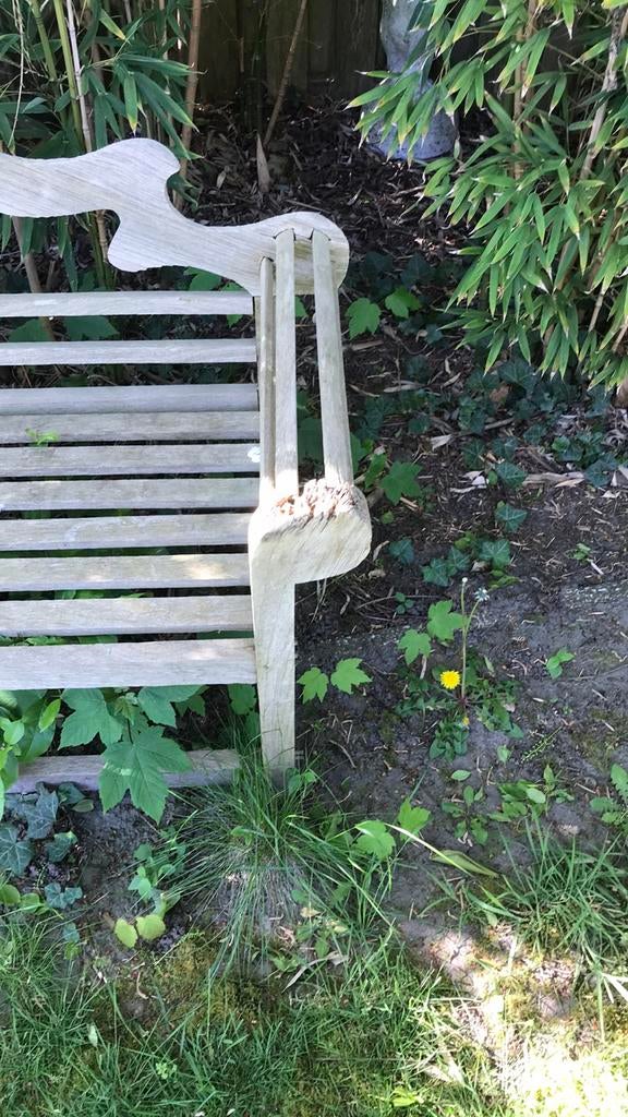 Tuinbank in teak 2 m breed, Tuin en Terras, Ophalen, Gebruikt