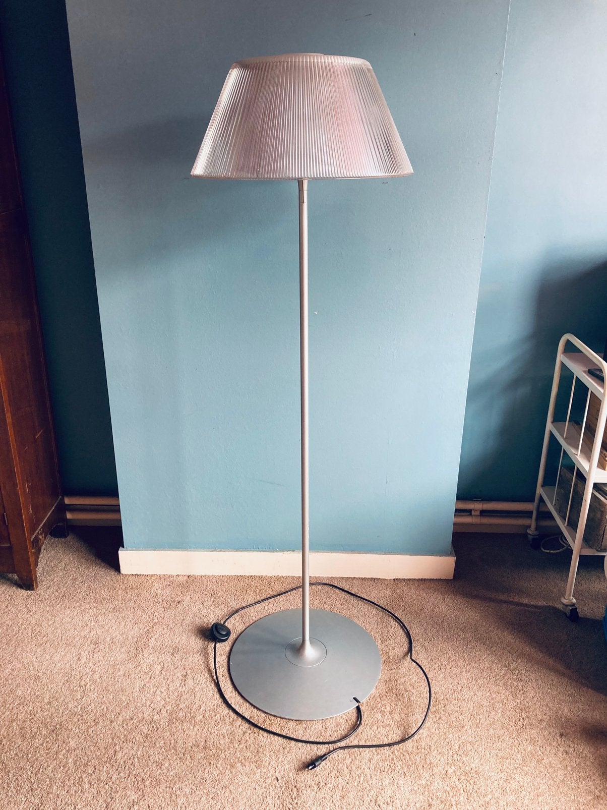 Originele Glazen Kap Flos Romeo Moon + Vloerlamp Voet, Huis en Inrichting, Lampen | Vloerlampen, Ophalen, Gebruikt, Glas, Design