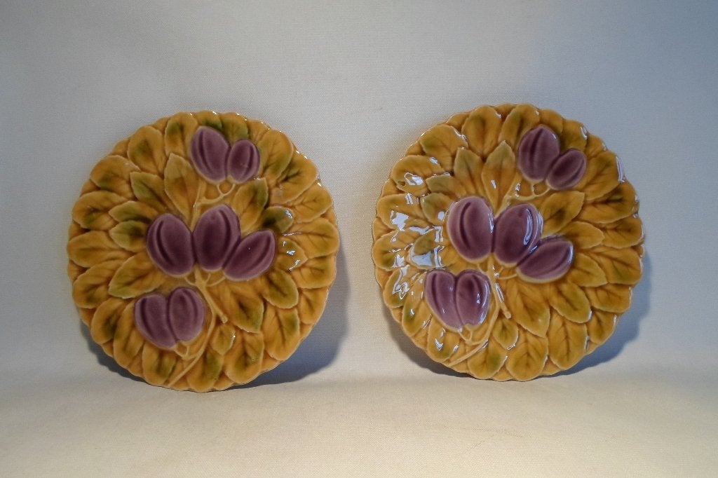 Sarrequimines Majolica Pruimen Bord 2x, Antiek en Kunst, Ophalen