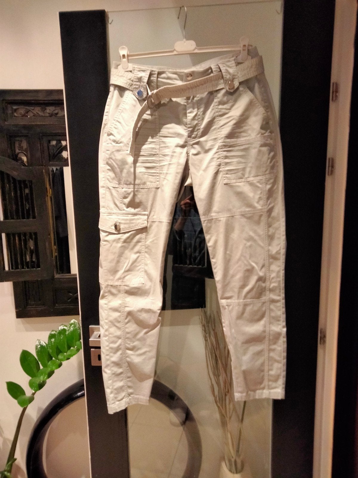 Cargo broek van Monari.Kleur is grijsblauw.Grote38.., Ophalen of Verzenden