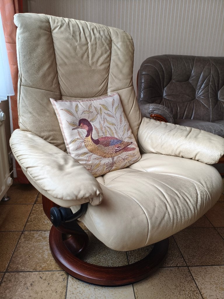 Fauteuil en cuir, Maison & Meubles, 100 à 125 cm, Enlèvement, Utilisé, 100 à 125 cm