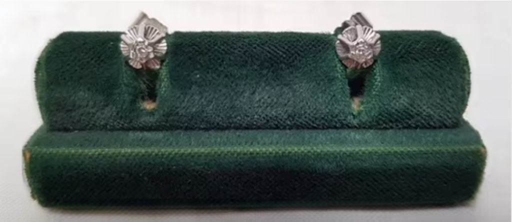 Paar oorstekers 18 kt diamant., Enlèvement ou Envoi, Or, Boucles d'oreilles, Avec pierre précieuse