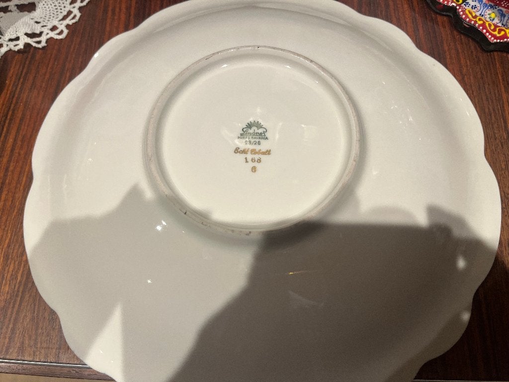 Vitrine servies      Lindner Küps Bavaria – Echt Cobalt, Porselein of Keramiek, Schaal, Verzenden, Rond