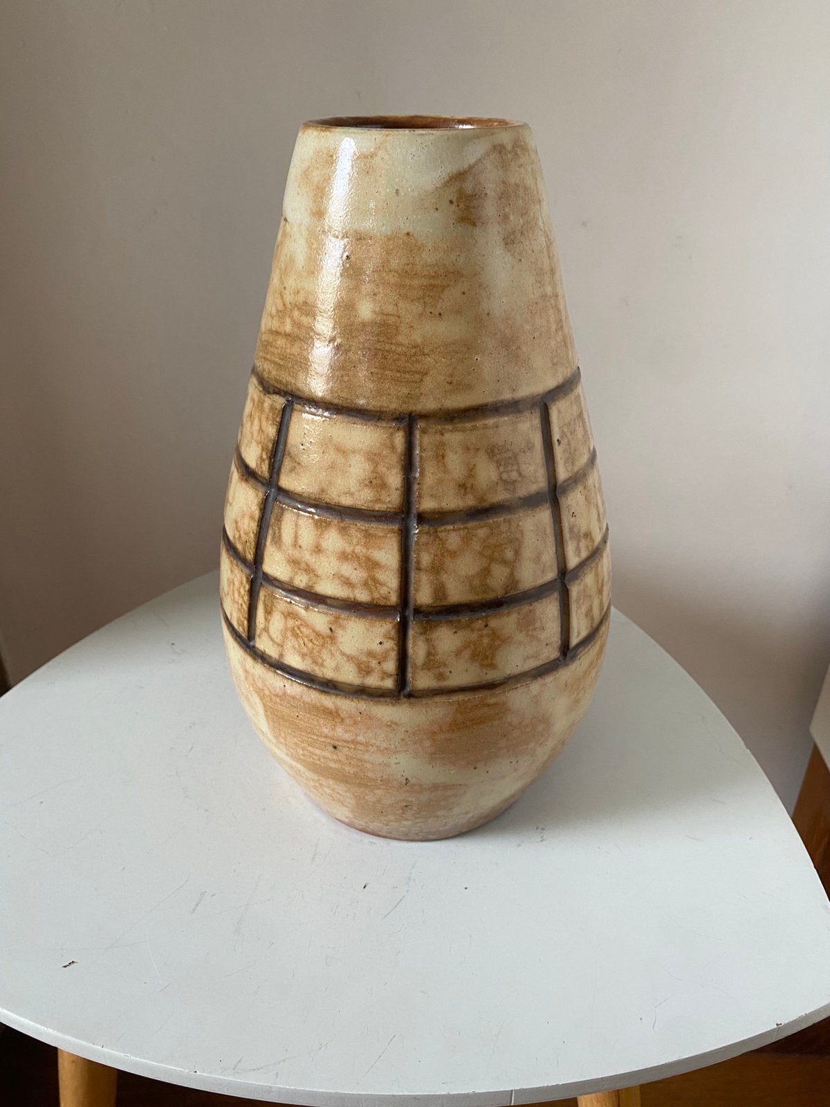 Vase vintage art déco brutaliste Armogres Bouffioulx, Antiquités & Art, Enlèvement ou Envoi