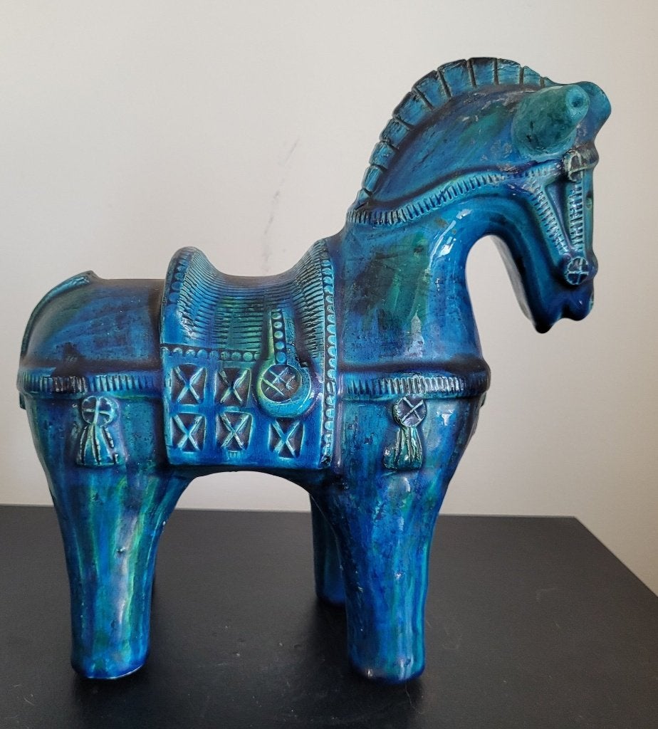 Cheval Bitossi d'Aldo Londi, Antiquités & Art, Art | Objets design, Pierre/céramique, Sculpture, Enlèvement ou Envoi, Bleu