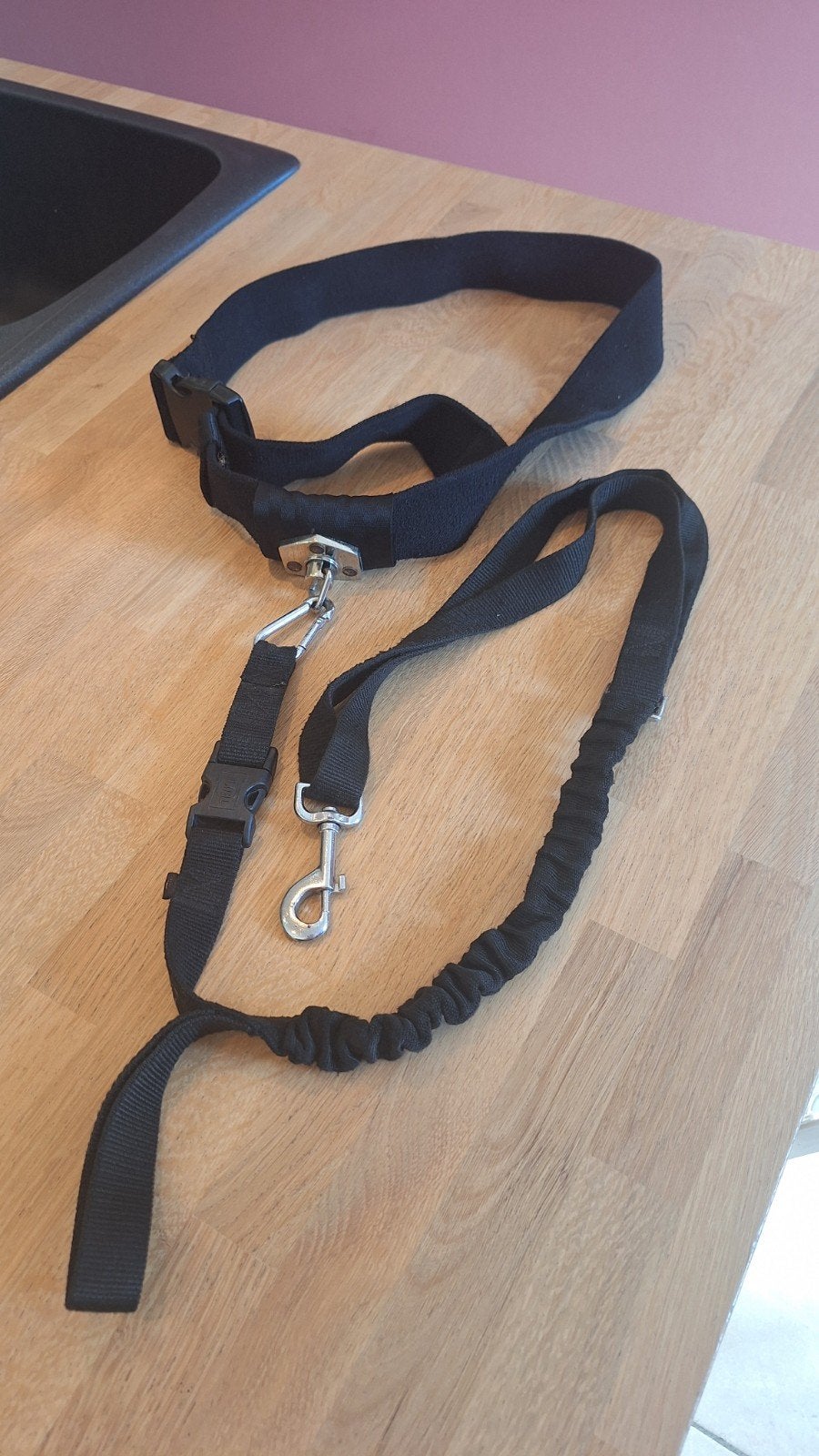 Ensemble ceinture de canicross / canirando avec laisse amort, Dieren en Toebehoren, Ophalen, Gebruikt