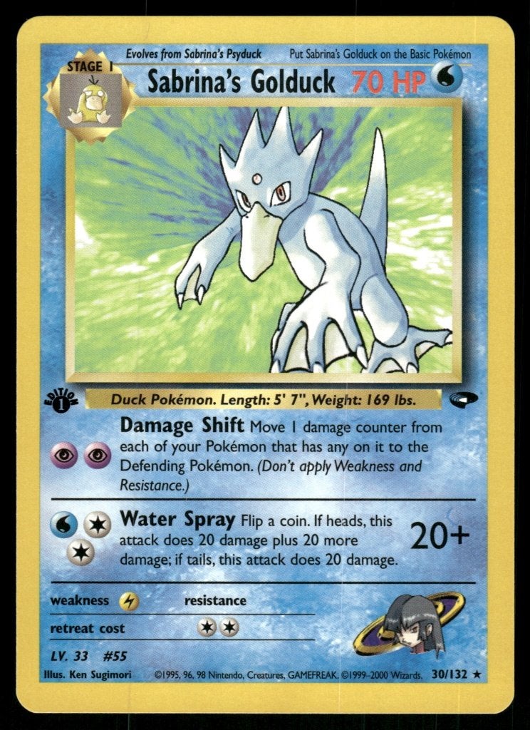 Sabrina's Golduck 30/132 - Gym Challenge (1st edition), Hobby en Vrije tijd, Verzamelkaartspellen | Pokémon, Gebruikt, Verzenden