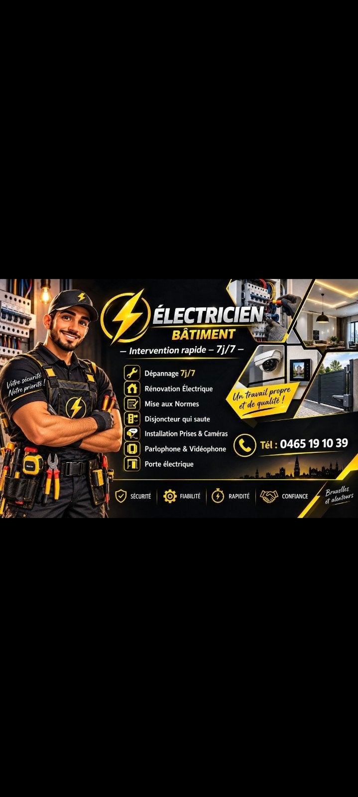 électricien bàtiment, Service 24h/24