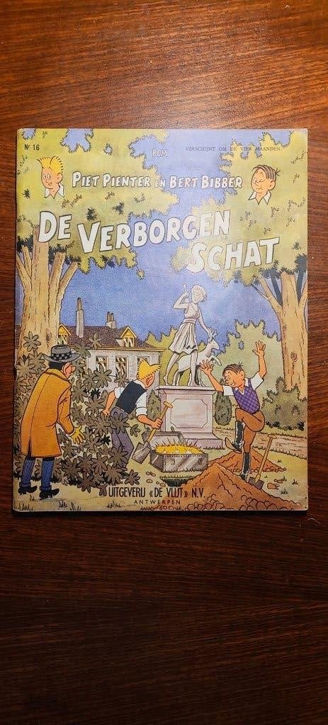 Piet Pienter Bert Bibber 16: De verborgen schat (1963), Eén stripboek, Ophalen of Verzenden, Zo goed als nieuw, POM