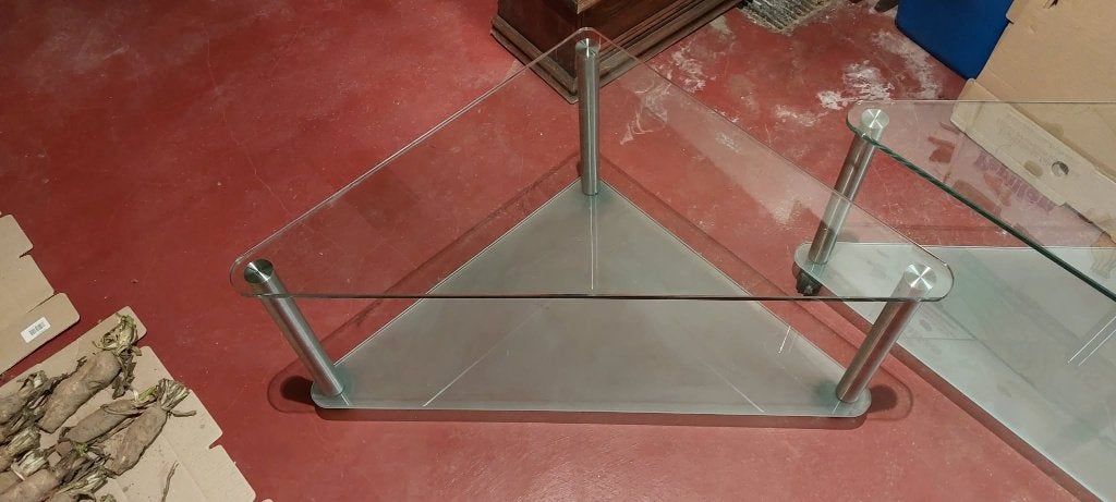 Table d'appoint en verre trempé, Maison & Meubles, Moins de 55 cm, Verre, Enlèvement, Autres formes