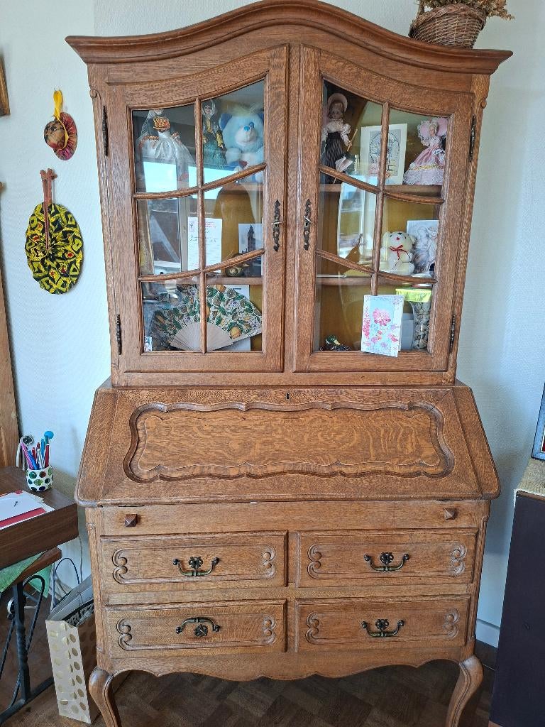 Antieke Vitrine secretaire, Antiek en Kunst, Ophalen