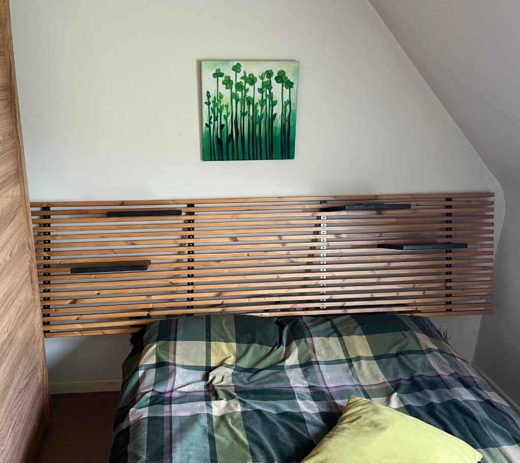 Tête de lit Mandal en bois, Maison & Meubles, Chambre à coucher | Lits, Autres dimensions, Beige, Comme neuf, Enlèvement