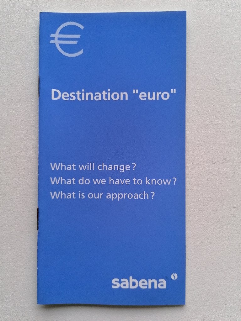Mooie Sabena Brochure – 'Destination Euro' – Engelstalig, Verzamelen, Sabenasouvenirs, Verzenden, Nieuw