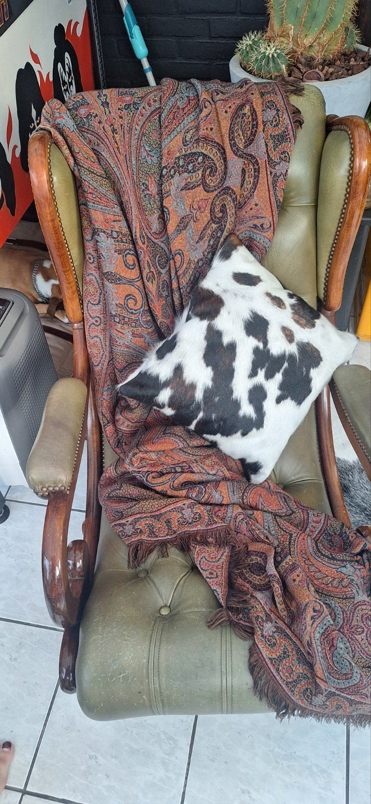 Fauteuil groen Chesterfield look, Ophalen, Gebruikt, Eenpersoons, 75 tot 100 cm
