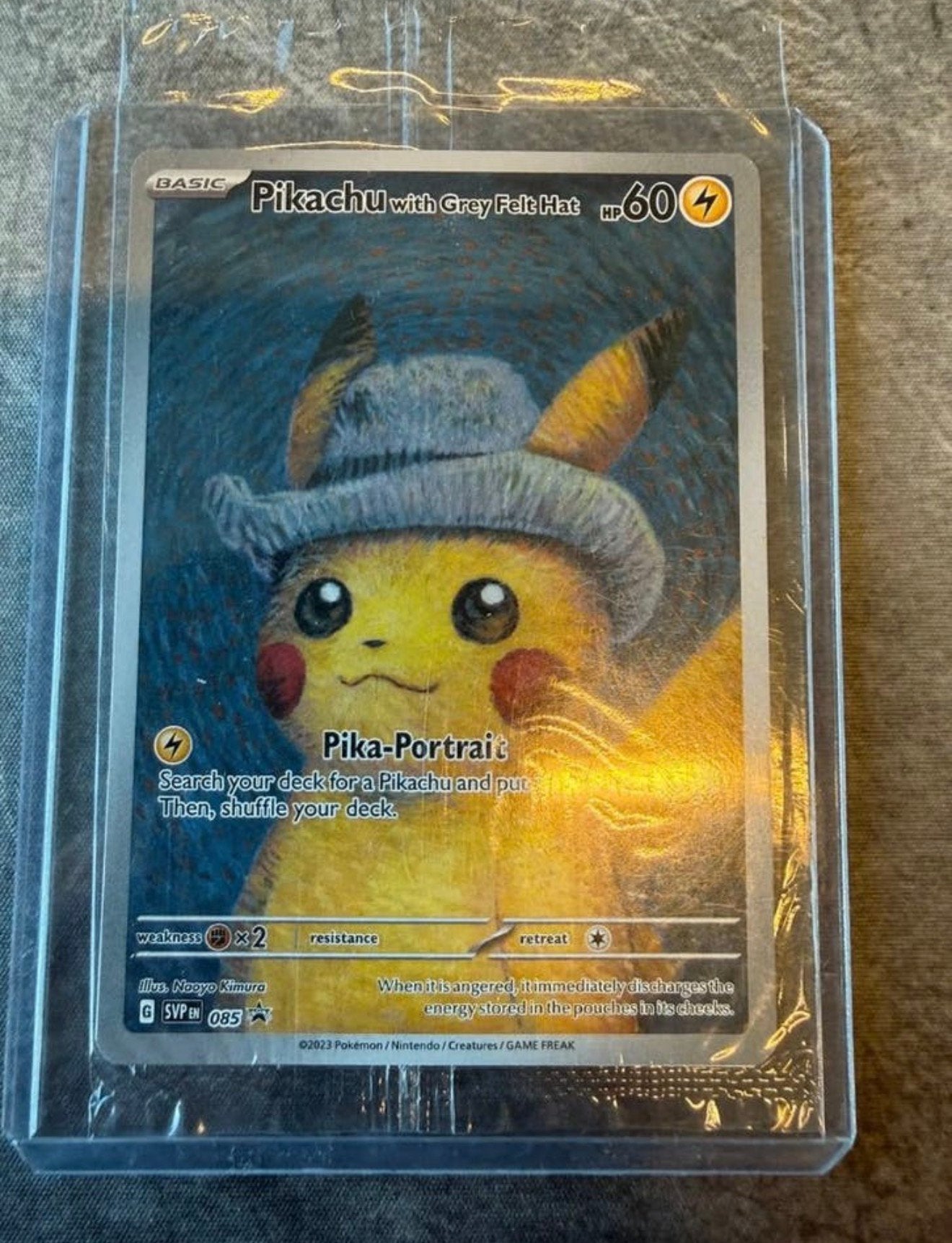 PIKACHU WITH GREY FELT HAT / VAN GOGH, Ophalen of Verzenden, Nieuw, Losse kaart
