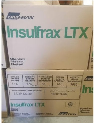Isolatie hoge temperatuur Insulfrax LTX 50mm 128 kg/m³, Ophalen, Nieuw, Overige materialen, 4 tot 8 cm