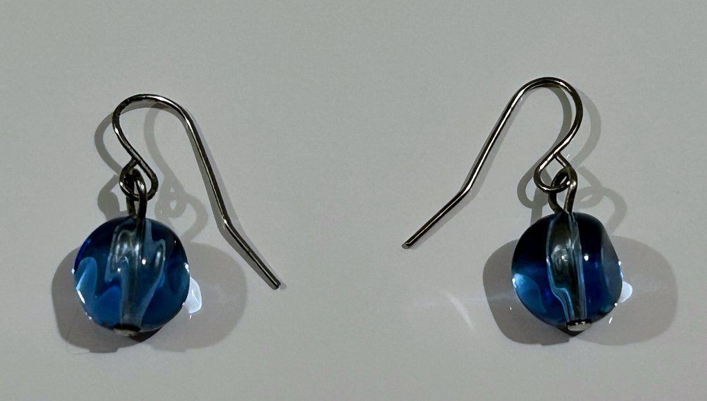 Blauwe ronde oorhangers, Bijoux, Sacs & Beauté, Enlèvement ou Envoi, Neuf, Bleu, Pendantes