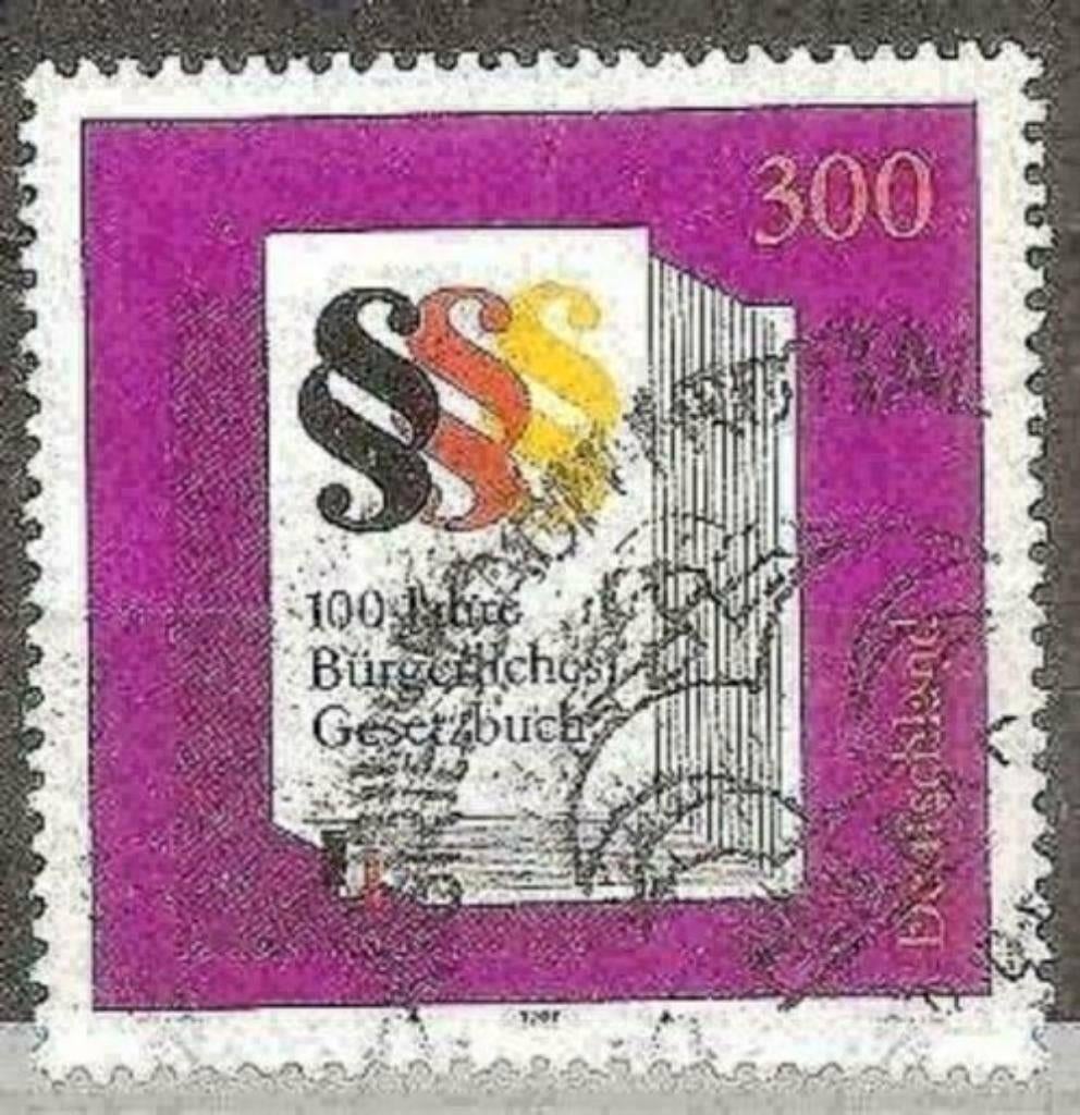 Allemagne 1996 - Yvert 1706 - Code civil (ST), Envoi, Affranchi