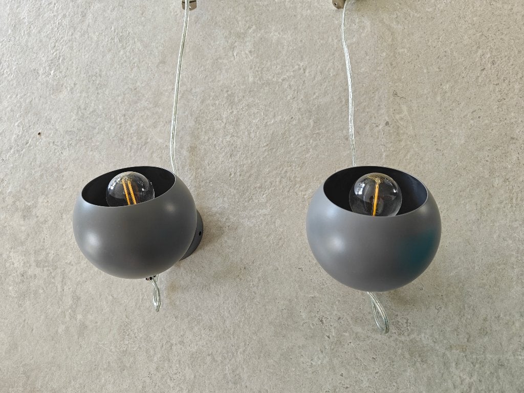 2 x applique murale magnétique Fransen Ball avec cordon, Enlèvement, Applique murale, Gris