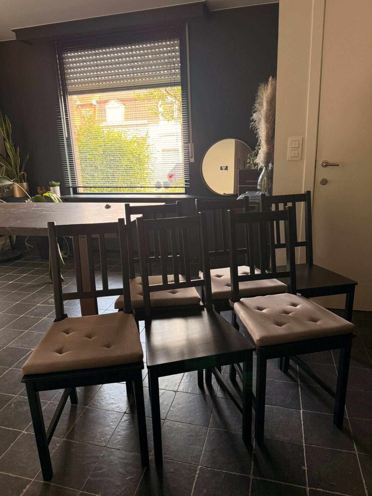 Eetkamerstoelen Ikea, Huis en Inrichting, Stoelen, Gebruikt, Vijf, Zes of meer stoelen, Hout, Zwart, Ophalen