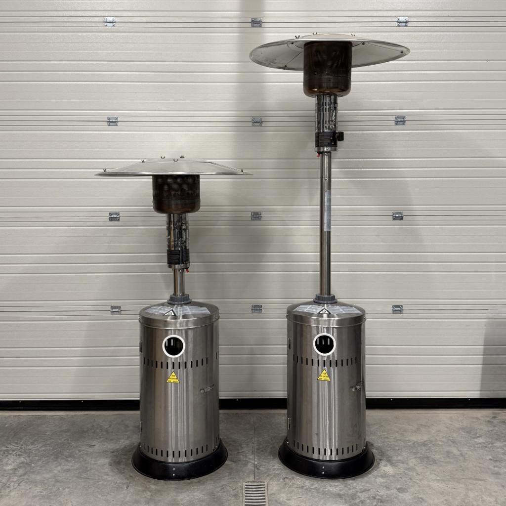 Lot de 2 chauffages de terrasse gaz Hendi rétractables, Tuin en Terras, Ophalen, Zo goed als nieuw, Gas, Parasol