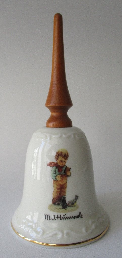 M I Hummel:00-Tafel Bel- 1975 -‘Bird Watcher’-14½cm. -1975, Envoi, Comme neuf