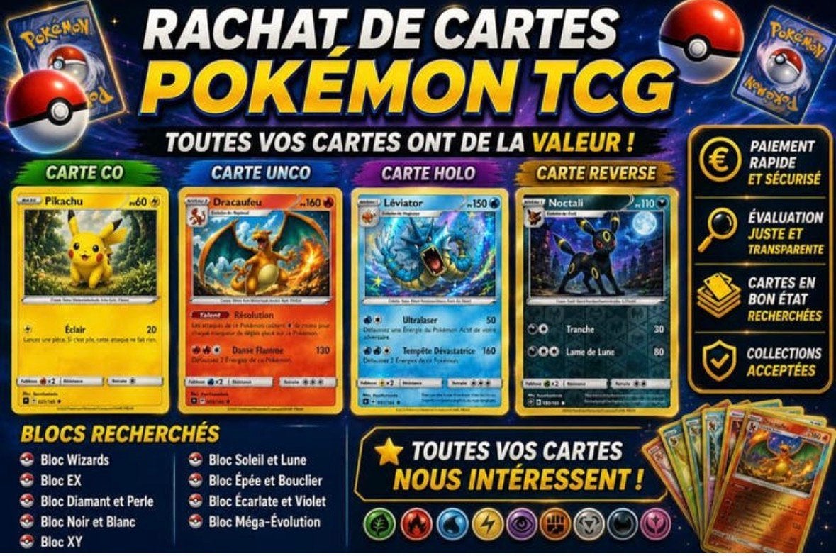 RECHERCHE DE CARTES POKÉMON TCG - Français  & Japonais, Enlèvement, Comme neuf