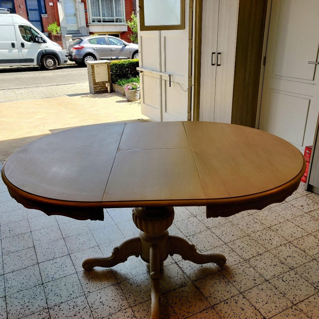 Zeer mooie verlengbaar eetkamer tafel, Ophalen, Gebruikt, Vijf personen of meer, 150 tot 200 cm