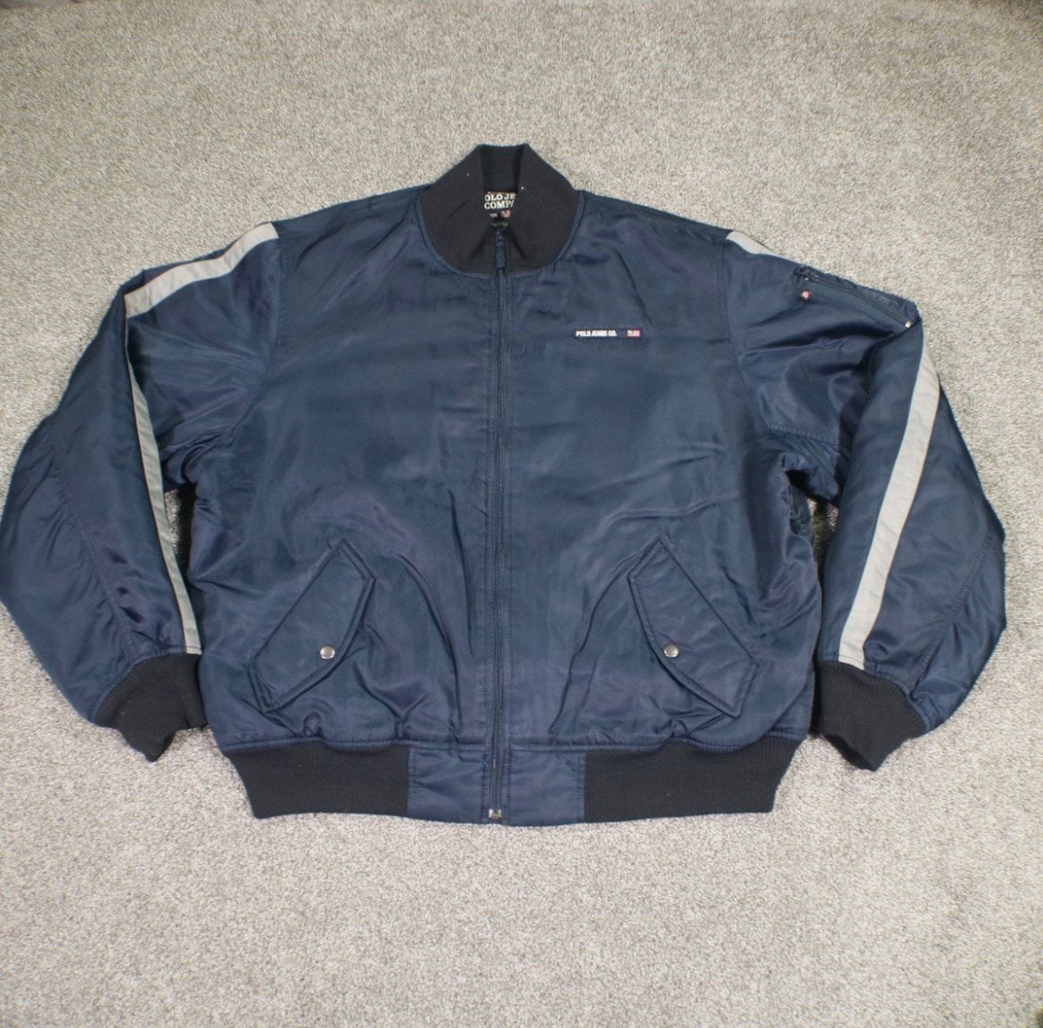 Vintage Polo Jeans Co. Ralph Lauren Bomberjack, Ophalen, Zo goed als nieuw, Maat 52/54 (L), Blauw