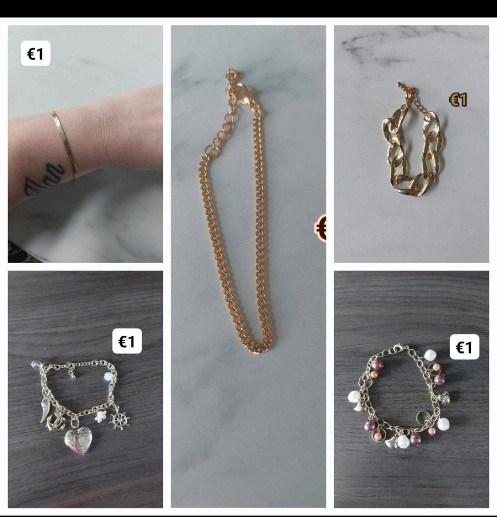 Partijtje armbanden, Ophalen of Verzenden, Nieuw, Goud, Overige materialen