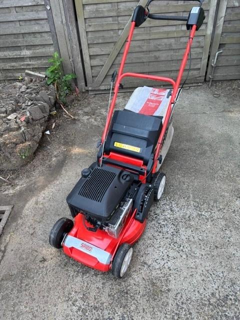 grasmaaier Sabo 43cm alu maaidek Briggs&Stratton motor, Tuin en Terras, Grasmaaiers, Gebruikt, 40 t/m 49 cm, Balkmaaier, Opvangzak
