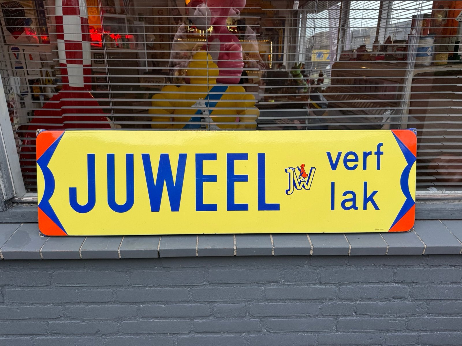 JUWEEL Verf Lak groot emaille reclamebord, Reclamebord, Gebruikt, ., Ophalen of Verzenden
