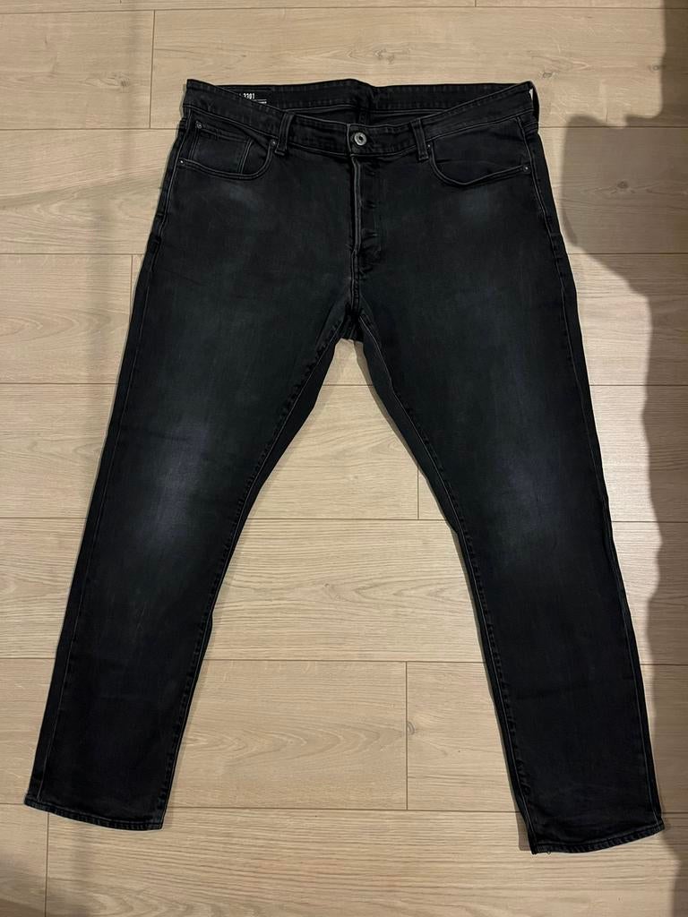 G star RAW 3301 Straight Tapered broek jeans Z.G.A.N W40 L32, Ophalen of Verzenden, Zo goed als nieuw, Zwart, W40 - W42 (confectie 56/58)