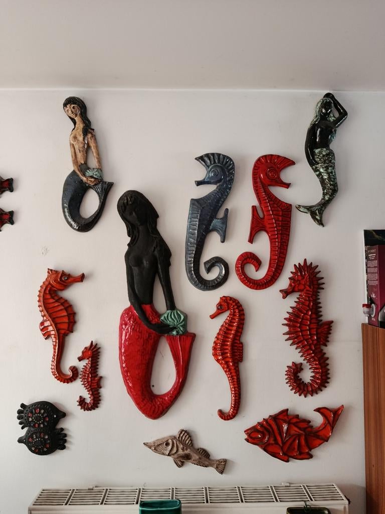 Keramiek - Zeepaardjes, meerminnen, vissen, Antiek en Kunst, Ophalen of Verzenden