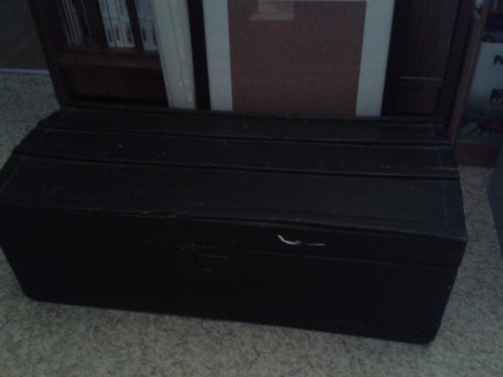 Oude houten koffer, Antiek en Kunst, Ophalen