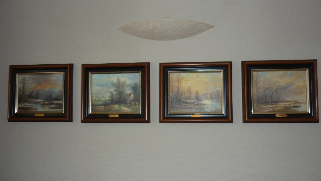 G. Clemens  -  De 4 jaargetijden, Paneel, Ophalen of Verzenden, Landschap, Olieverf