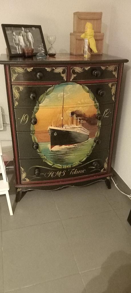 Ladenkastje met Titanic schildering, Antiquités & Art, Enlèvement