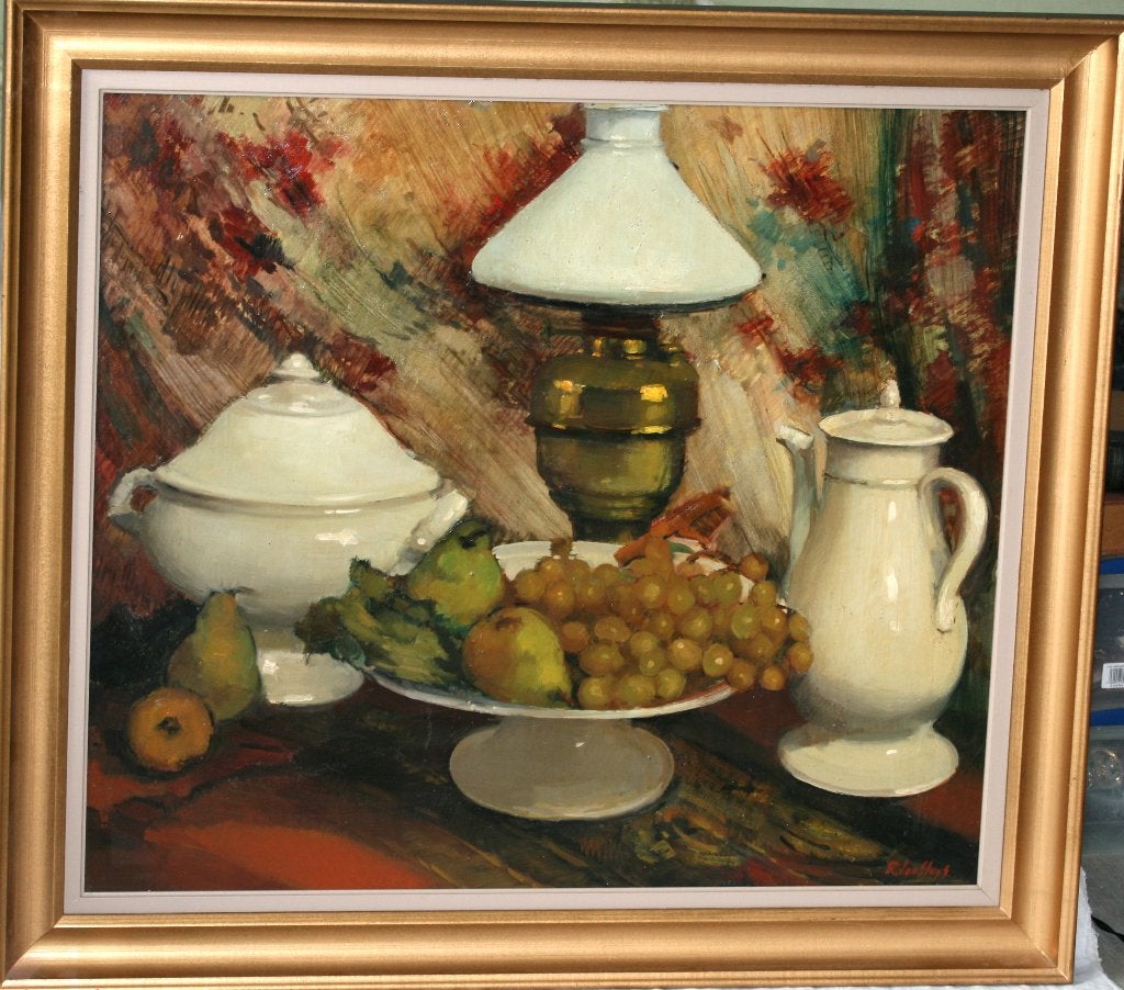 Remi van Sluys (1907-1994) Schilderij Olie op Paneel Groot!, Enlèvement, Classique, Panneau