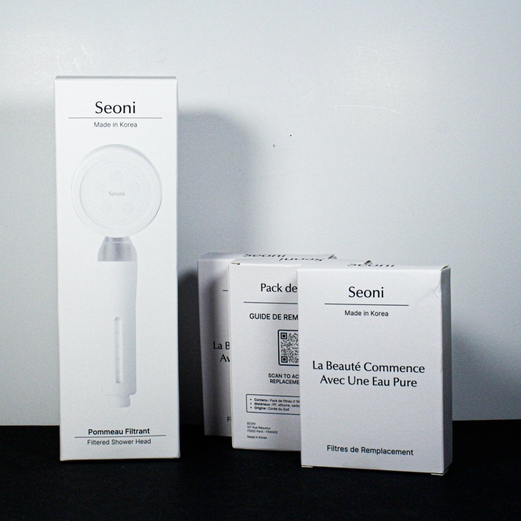 douche SEONI + 3 filtres élimine calcaire , clore ,métaux, Bijoux, Sacs & Beauté, Beauté | Soins du corps, Enlèvement ou Envoi