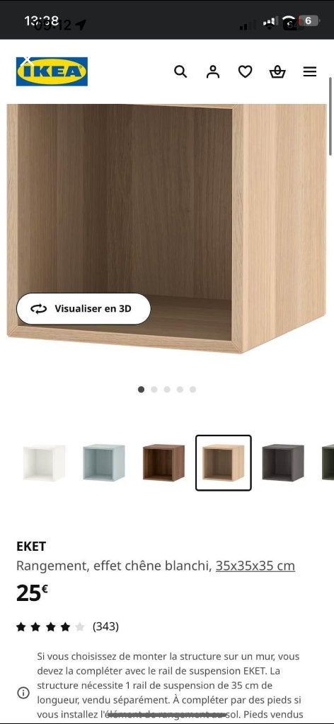 Cube décoration rangement, Moins de 25 cm, Comme neuf, Enlèvement, Chêne