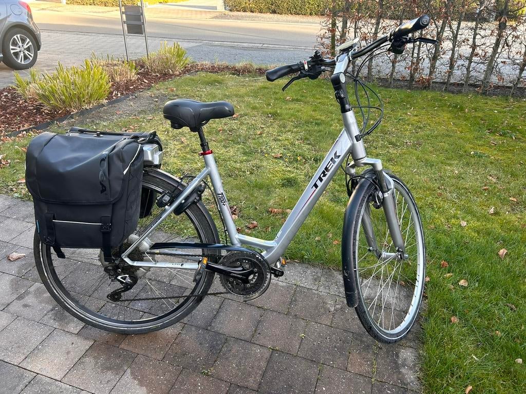 Trek T700+ elektrische fiets 60km | tassen+ slot, Autres marques, 51 à 55 cm, 50 km par batterie ou plus, Enlèvement